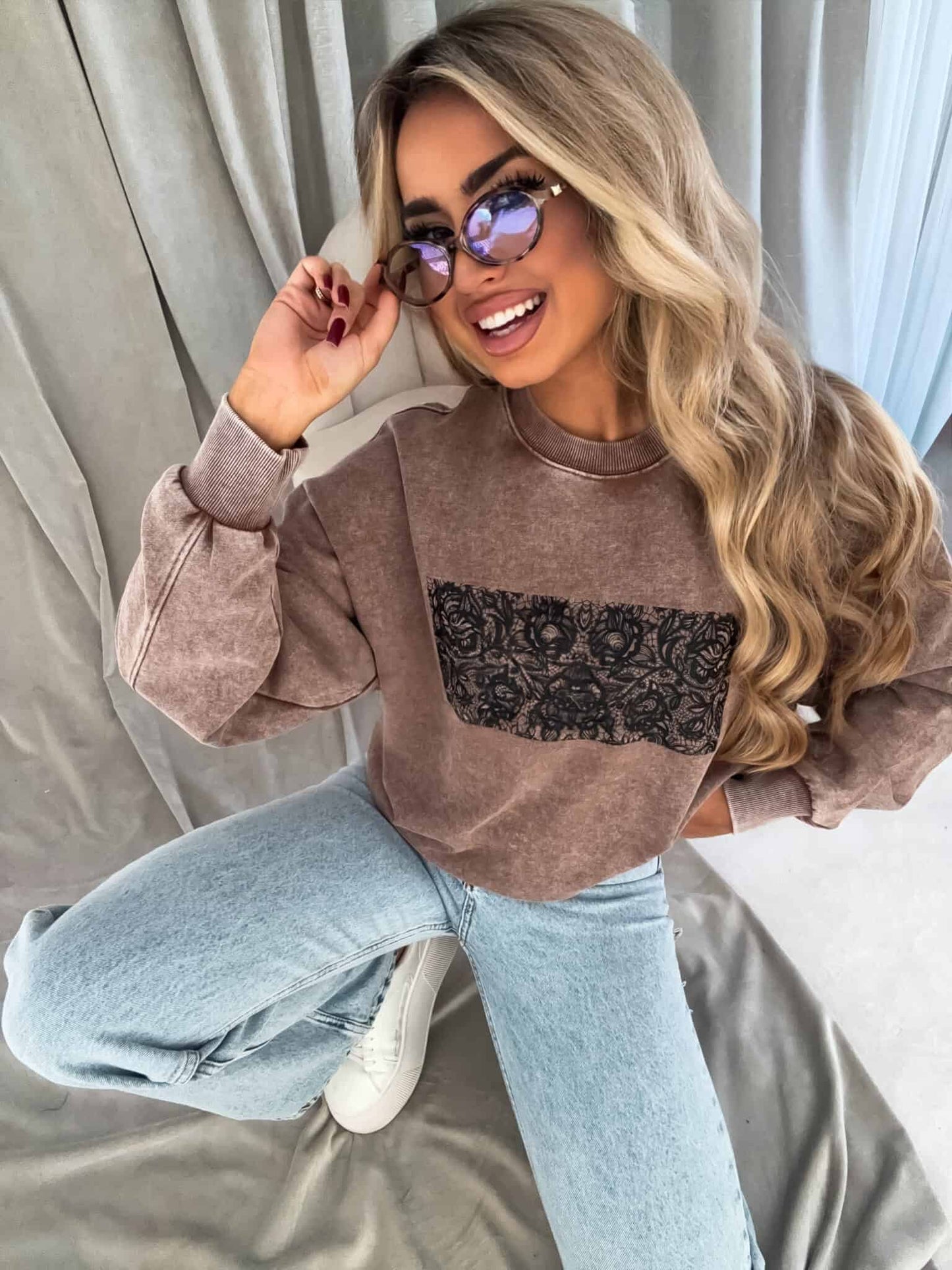 Sweatshirt SPITZE  - dunkelbeige