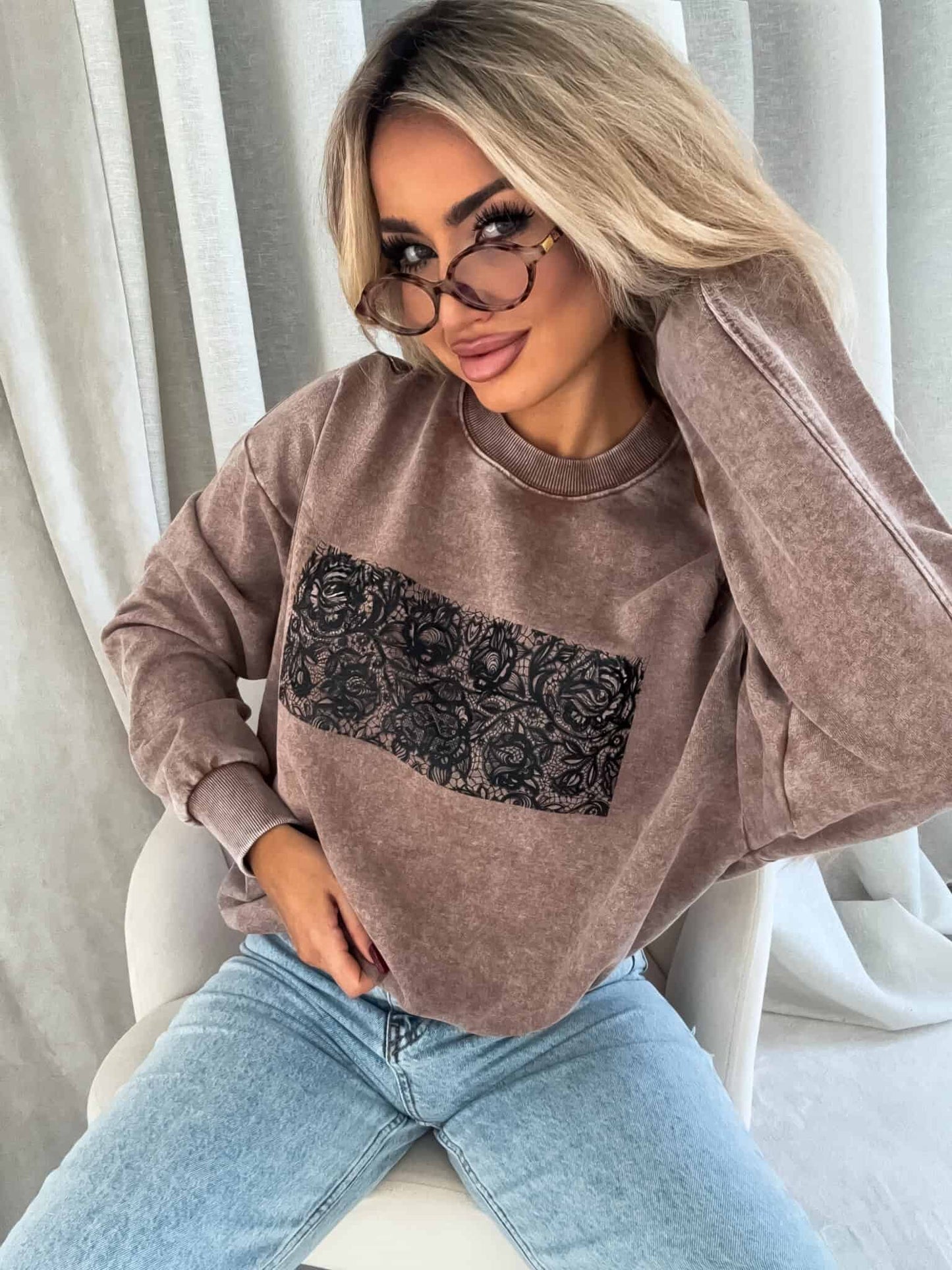 Sweatshirt SPITZE  - dunkelbeige