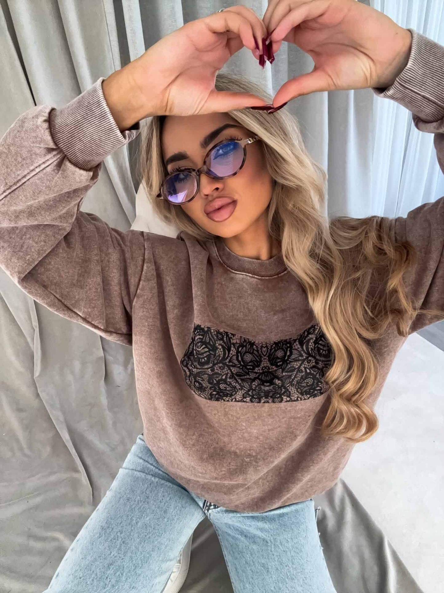 Sweatshirt SPITZE  - dunkelbeige