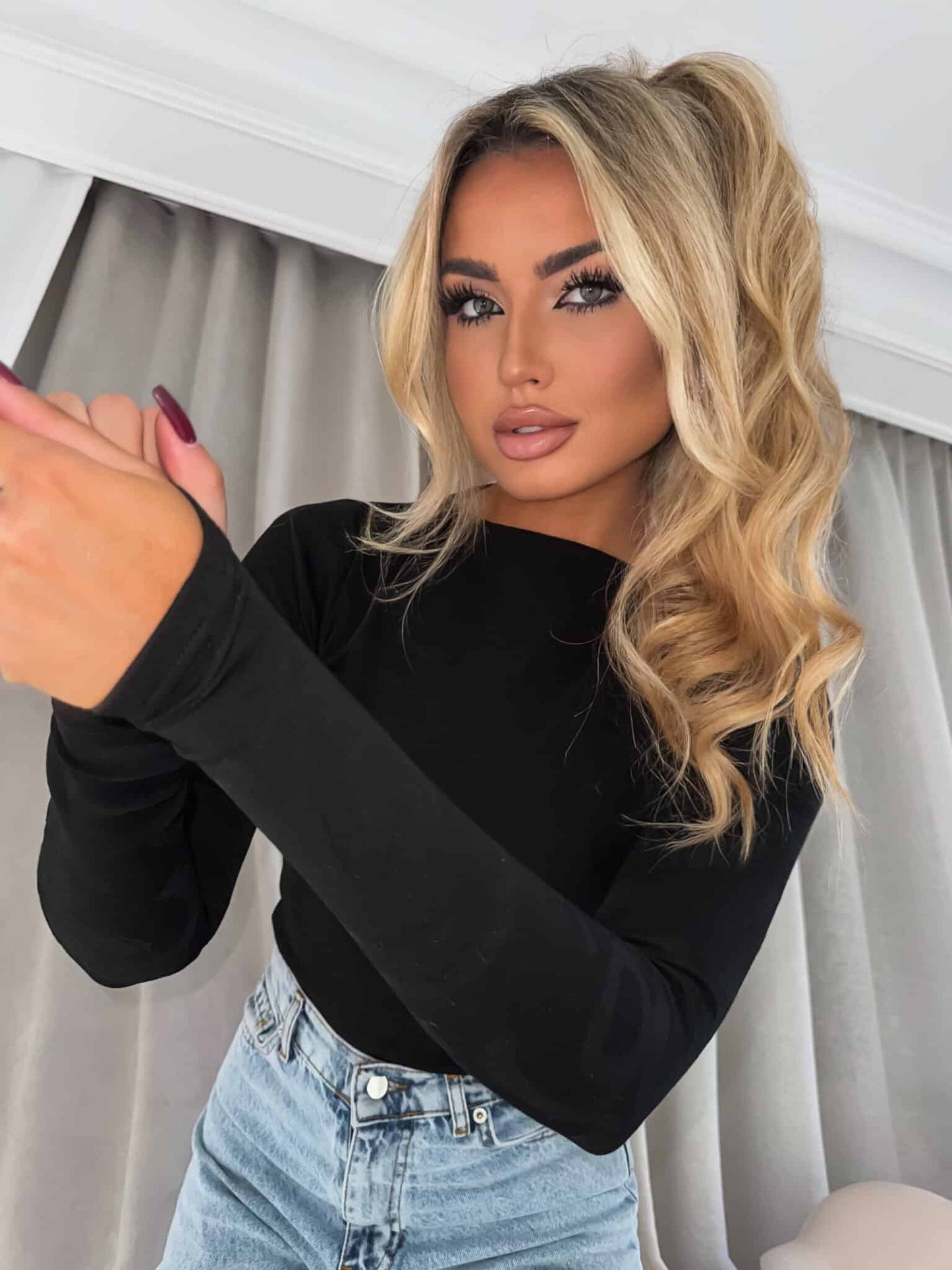 Damenbluse SABRINA Schaum- schwarz