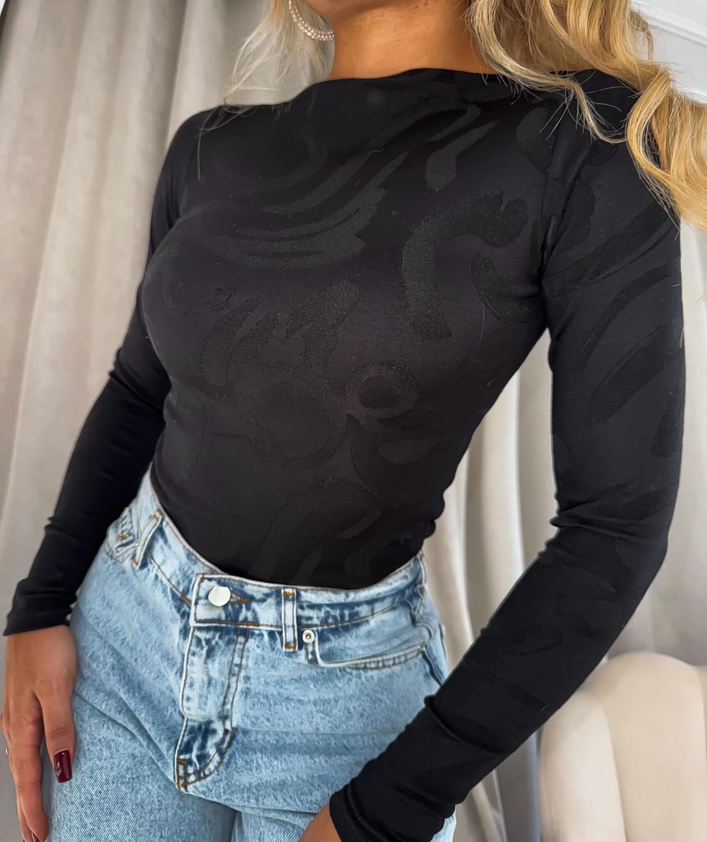 Damenbluse SABRINA Schaum- schwarz