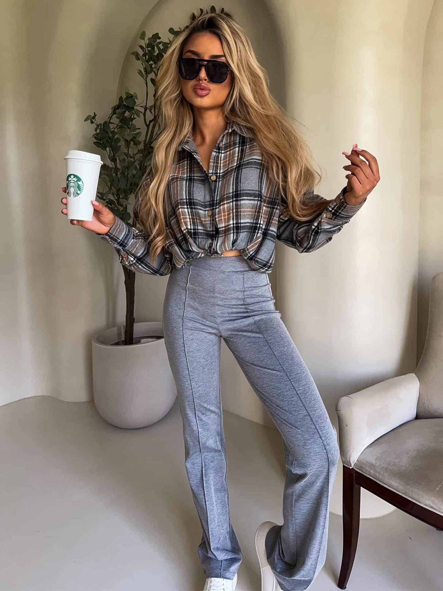 Damenbluse KRATA - Grau