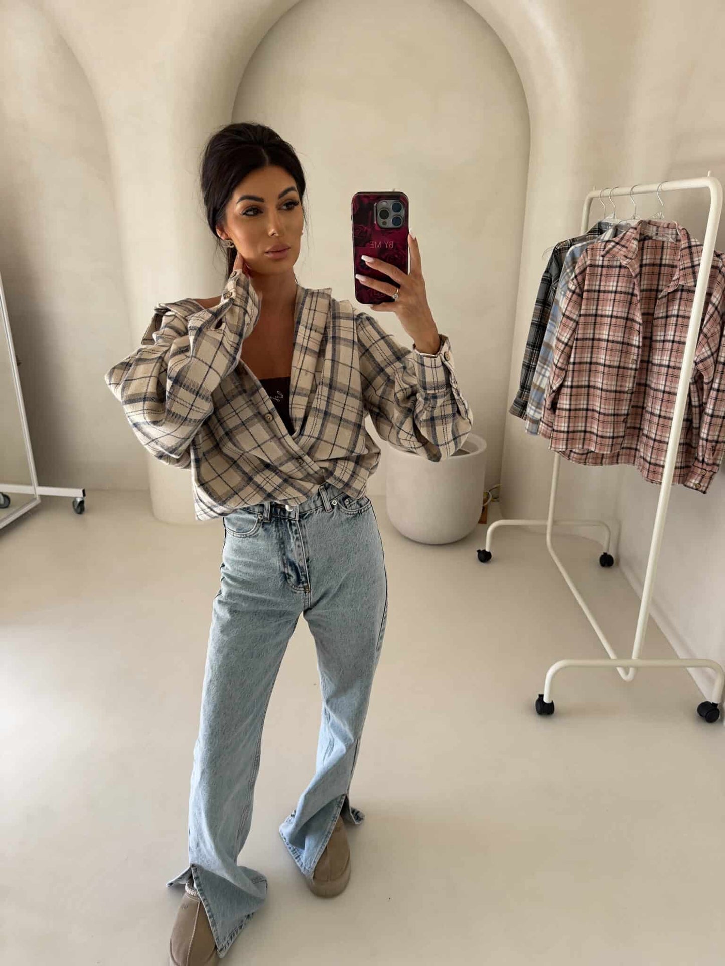 Damenbluse KRATA - beige