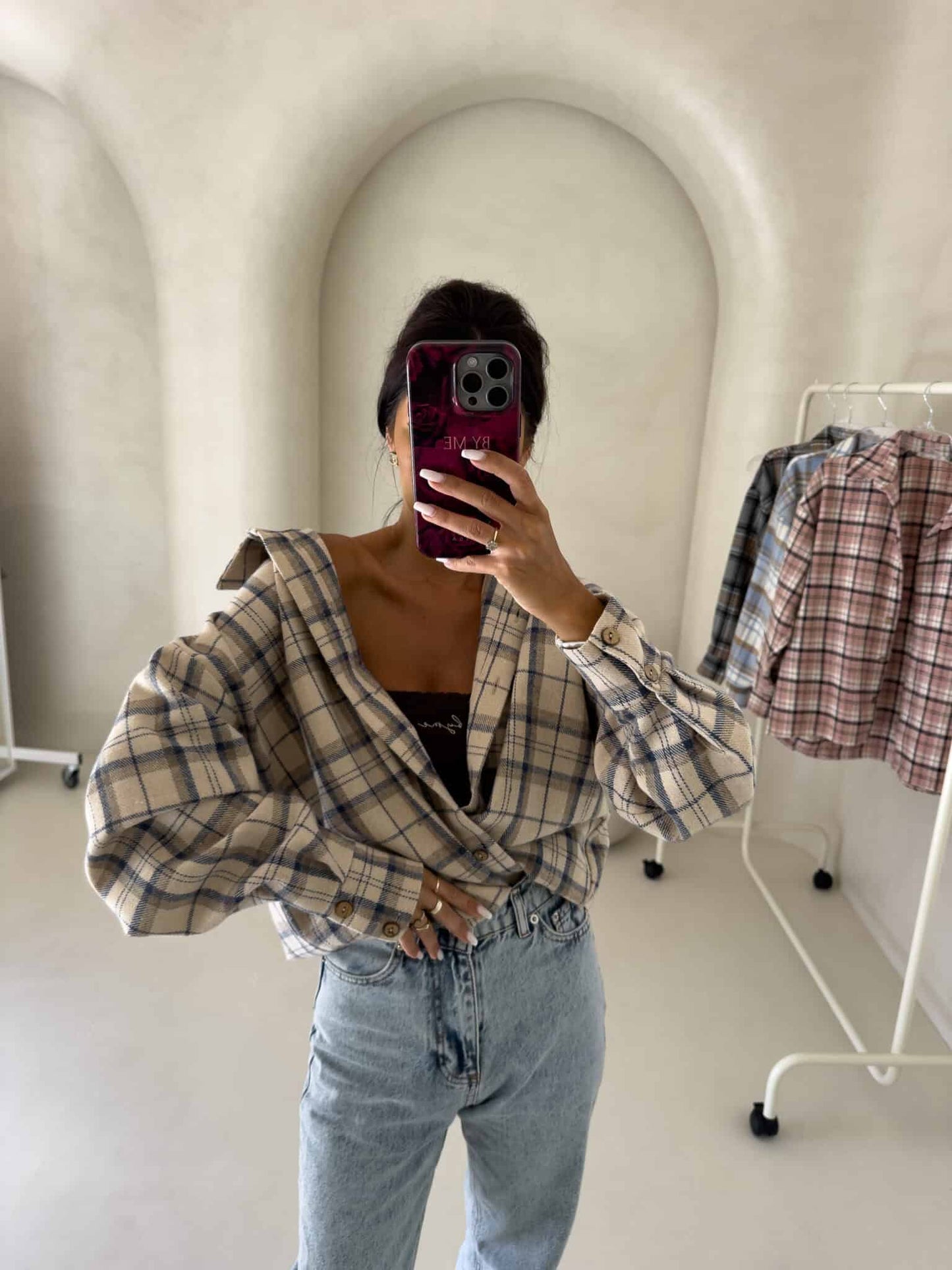 Damenbluse KRATA - beige