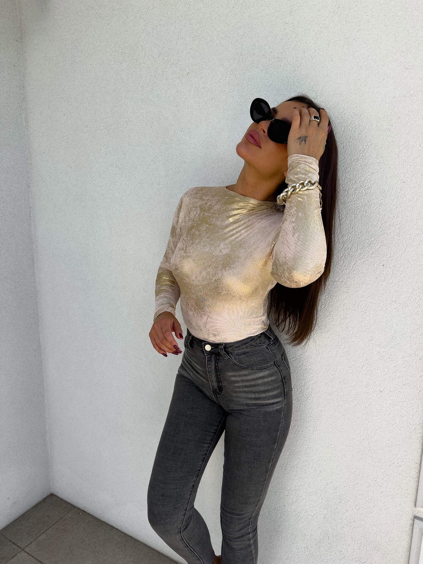 Damenbluse SKIN – gold