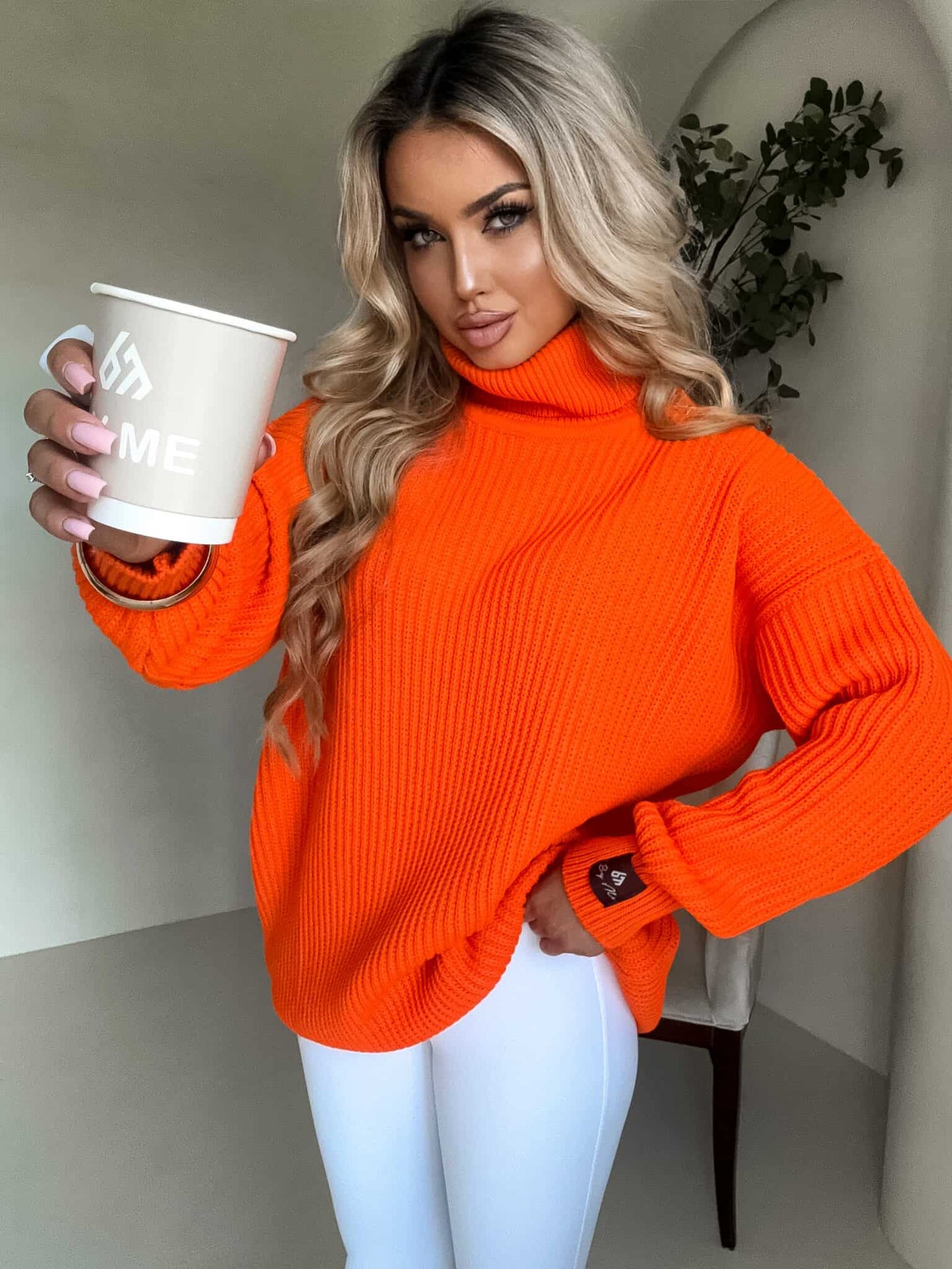 Rollkragenpullover LAVER - Orange