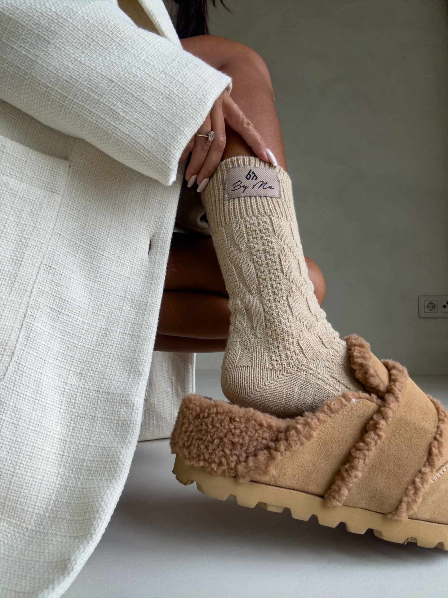 Socken WOOL – beige