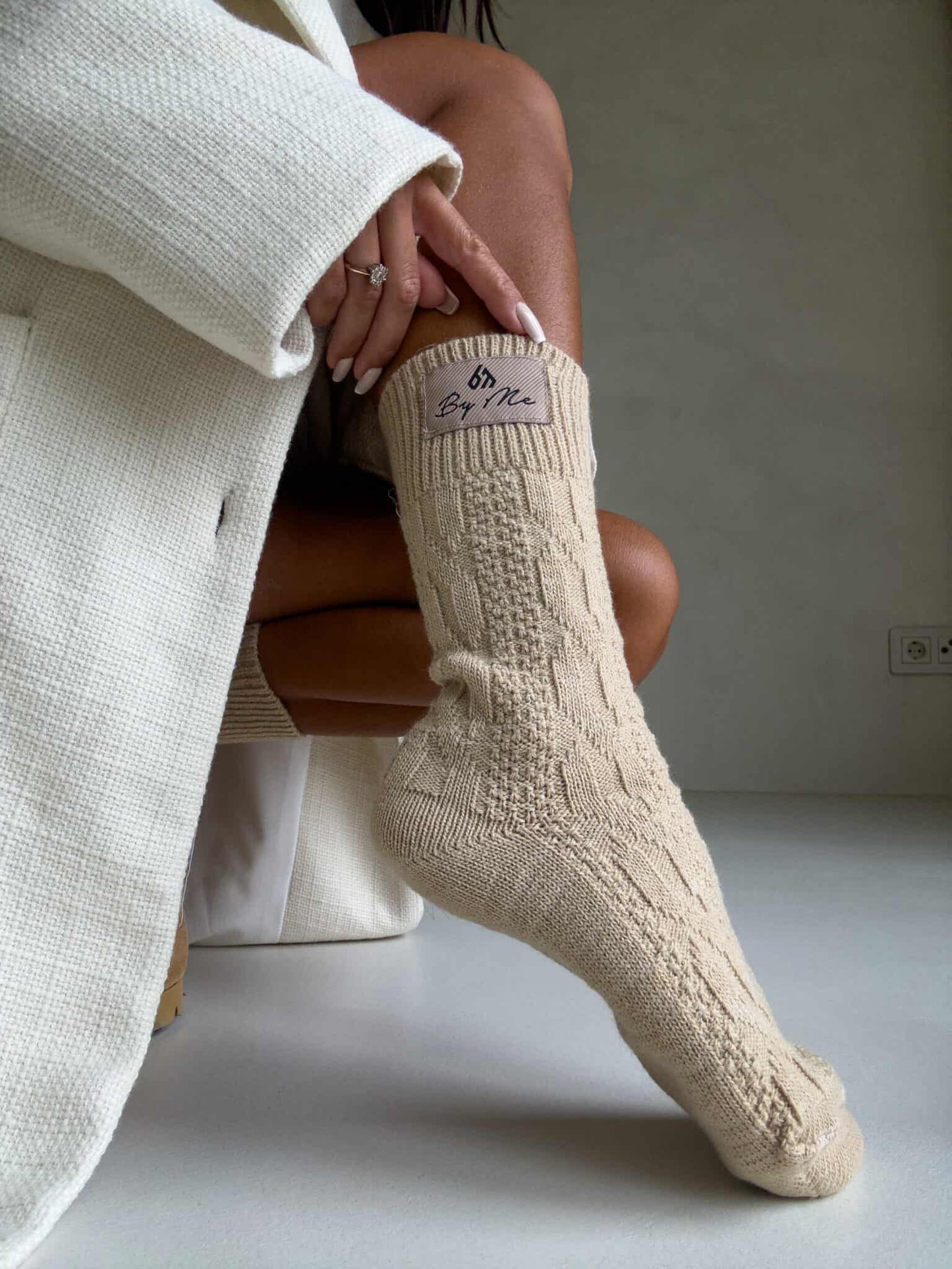 Socken WOOL – beige