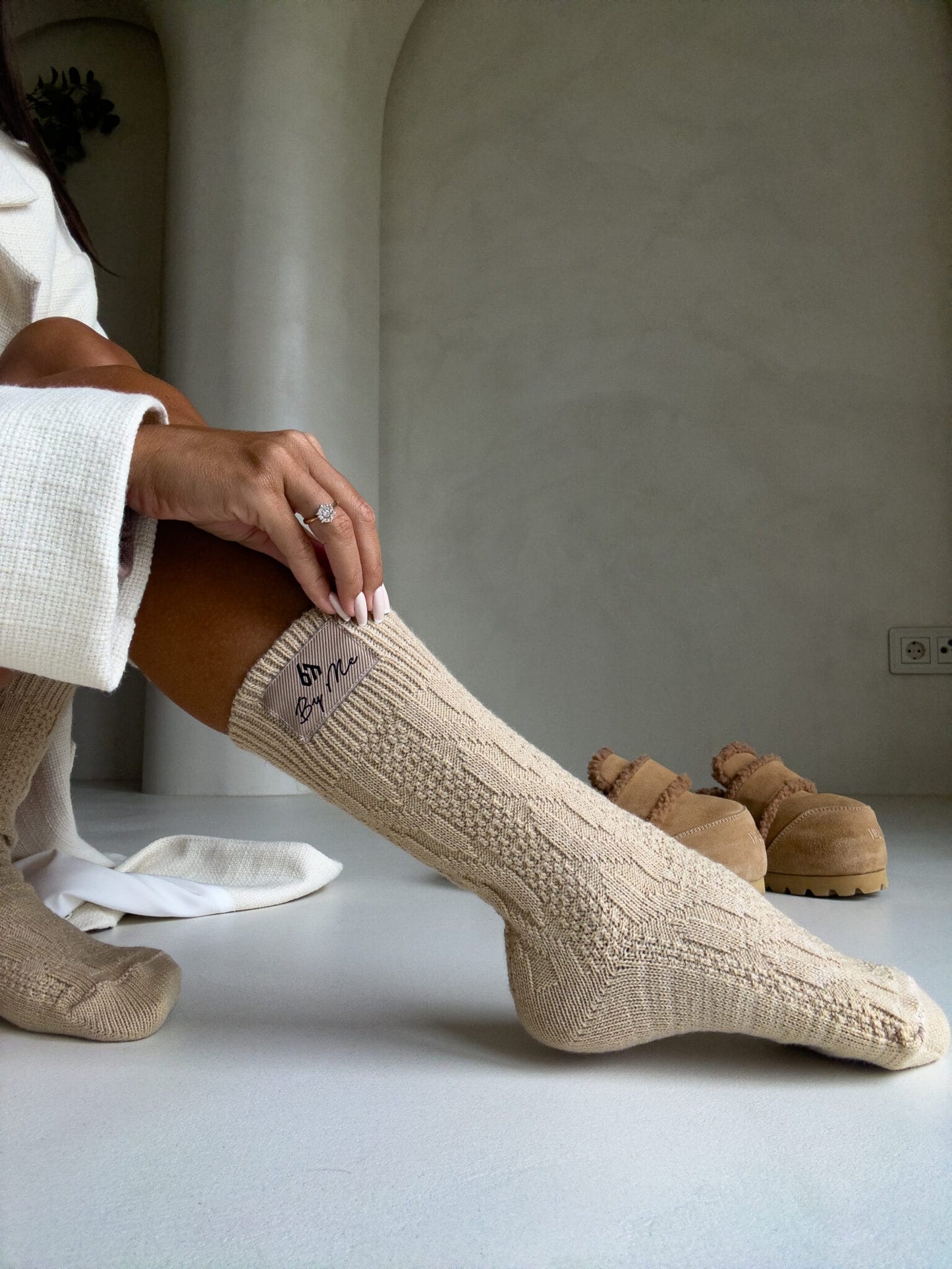 Socken WOOL – beige