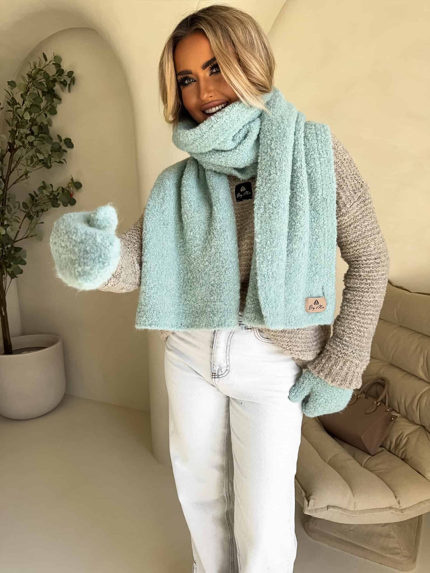 Set FROST Schal + Handschuhe– Salbei