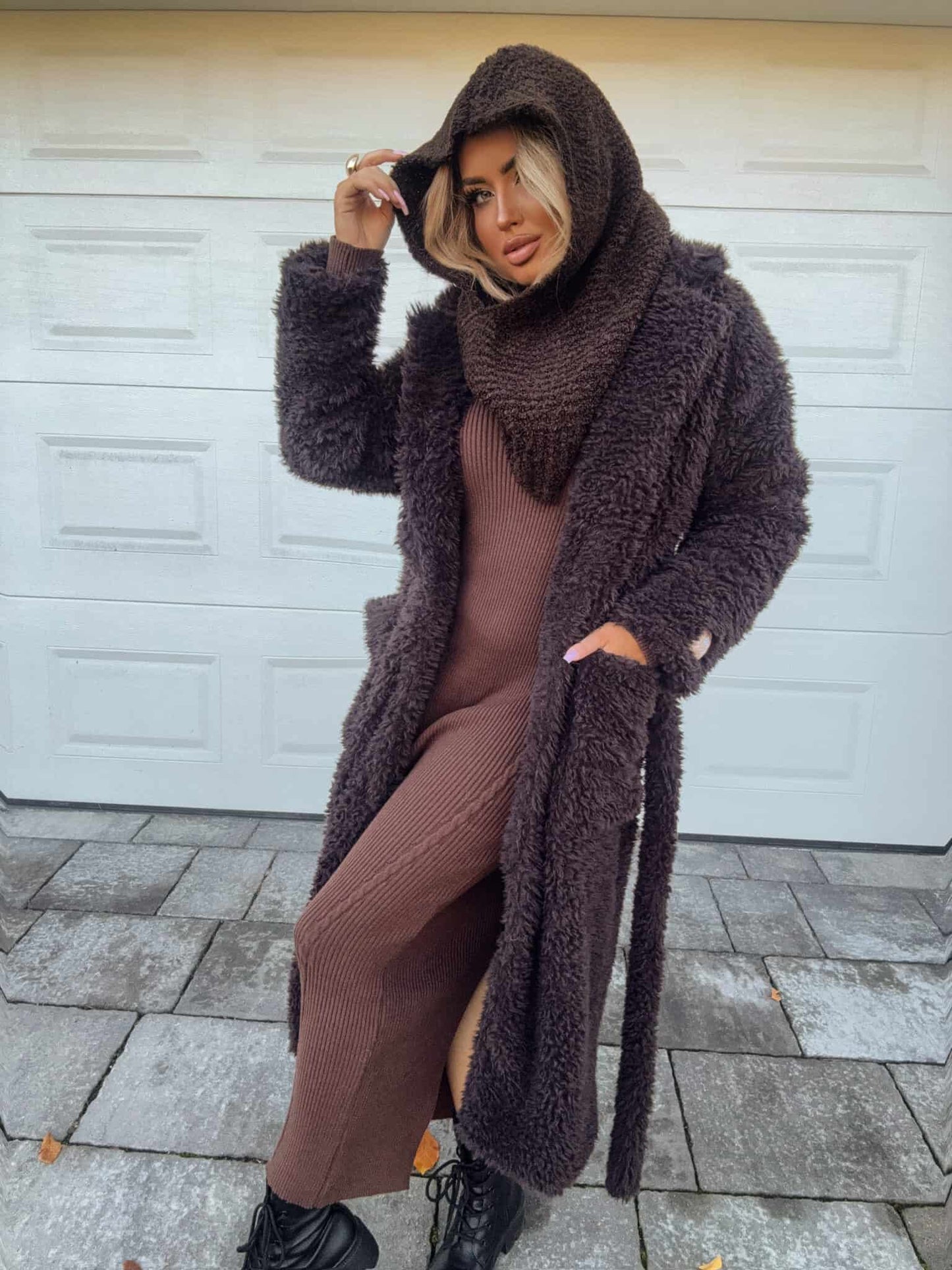 Mantel FUR – SCHOKOBRAUN