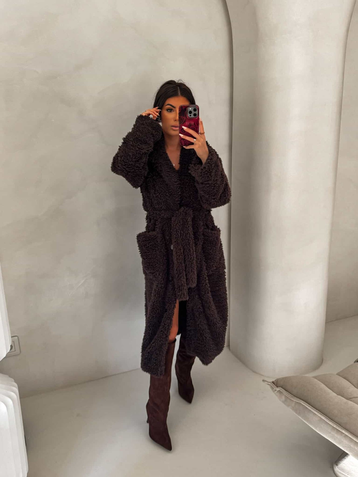 Mantel FUR – SCHOKOBRAUN