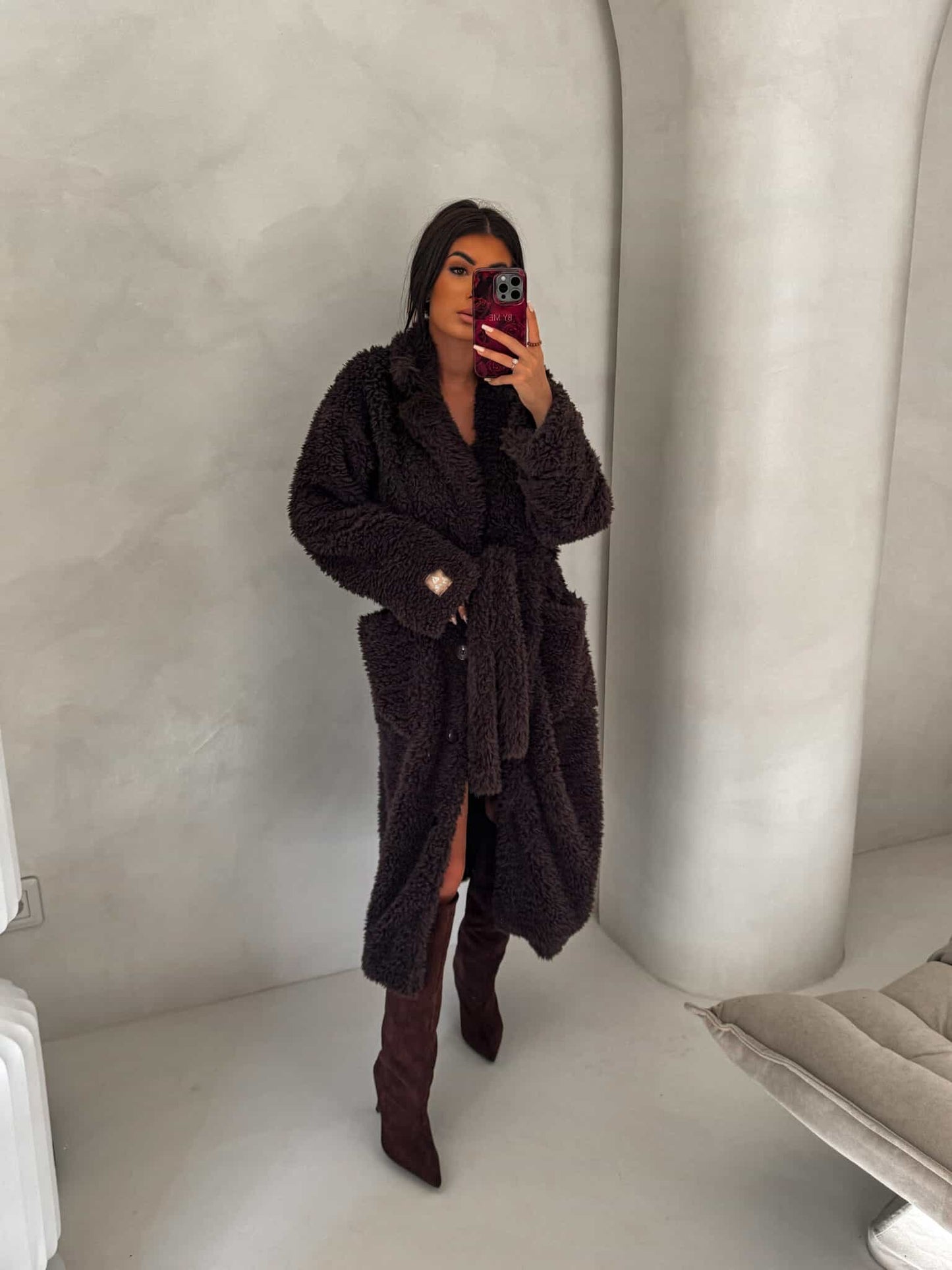 Mantel FUR – SCHOKOBRAUN