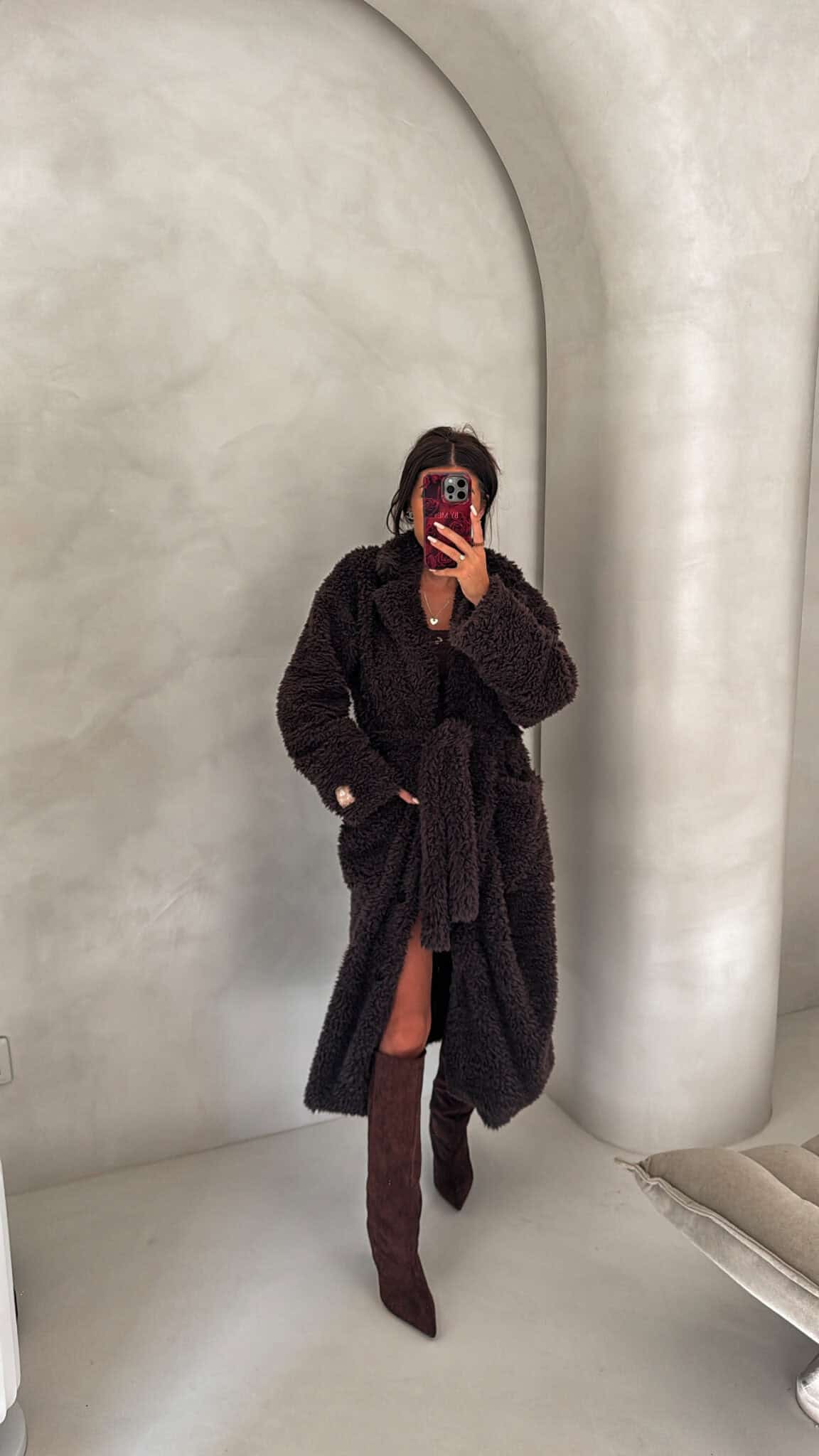 Mantel FUR – SCHOKOBRAUN