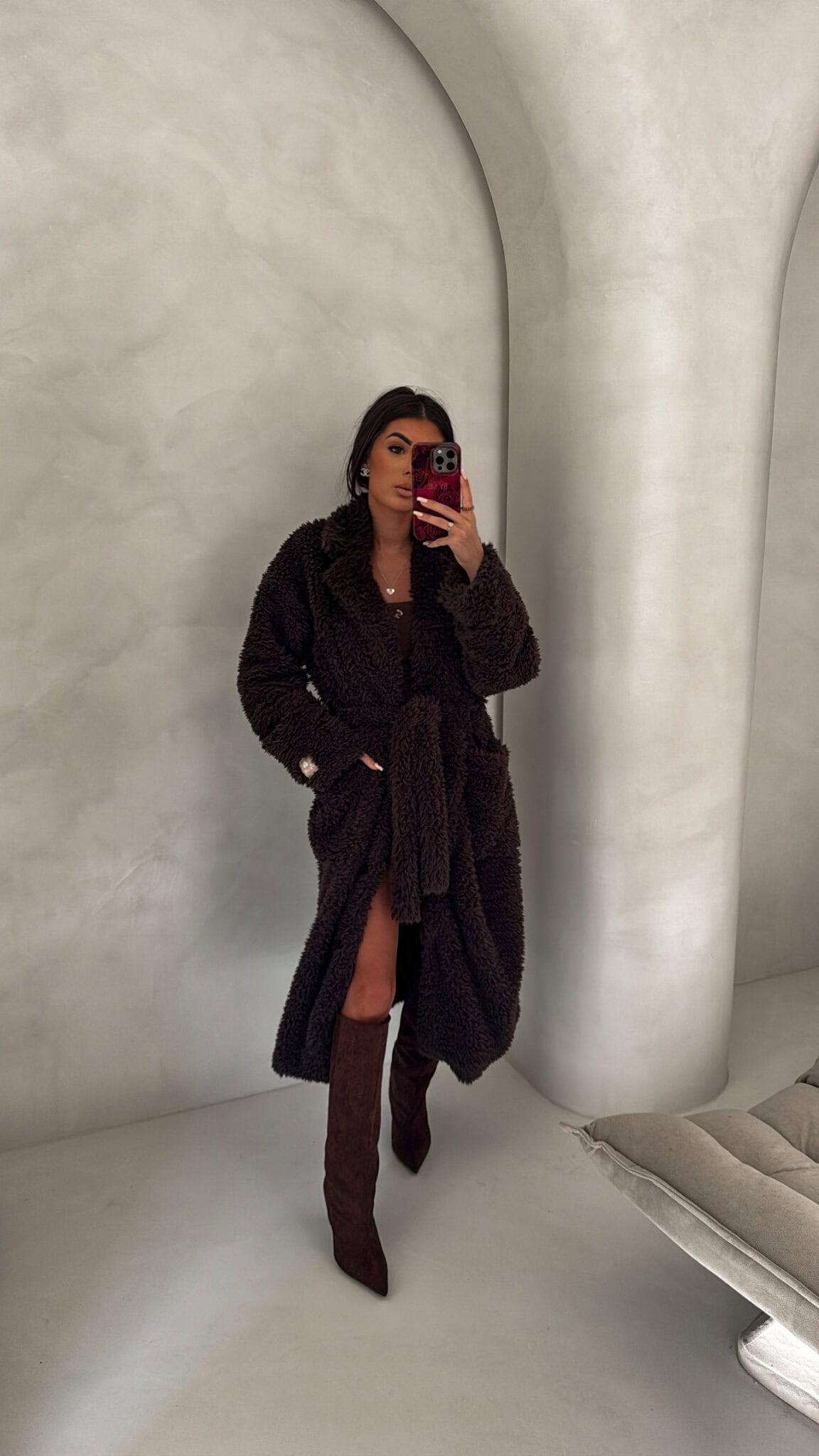 Mantel FUR – SCHOKOBRAUN