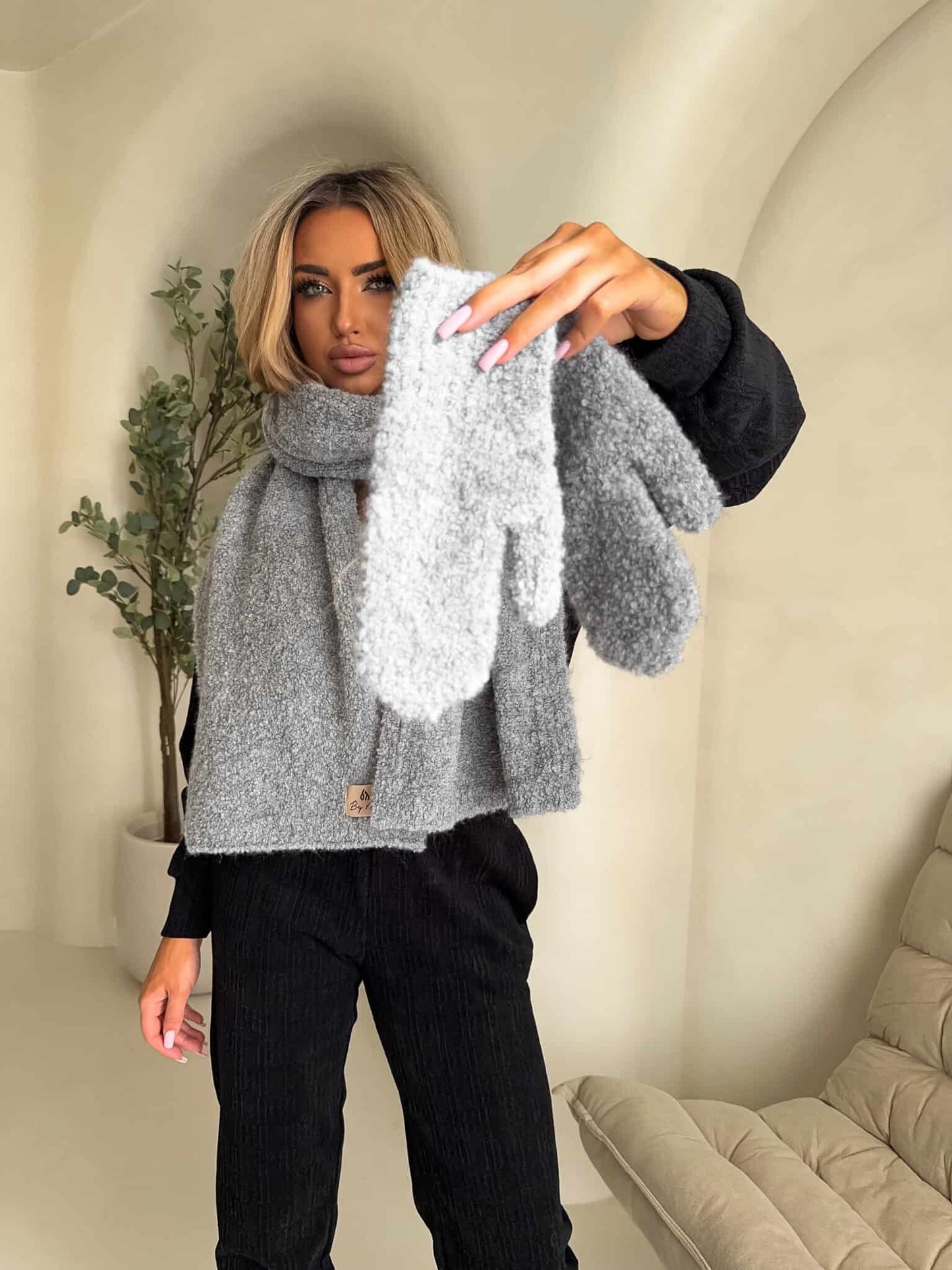 Set FROST Schal + Handschuhe– grau