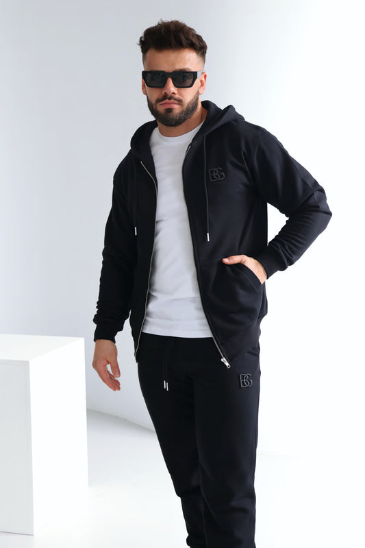 SWEATSHIRT HERREN BG ZIPPY | SCHWARZ