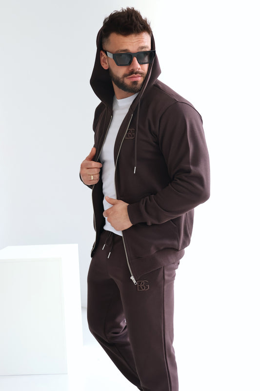 SWEATSHIRT HERREN BG ZIPPY | DUNKELBRAUN