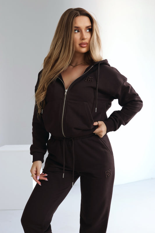 SWEATSHIRT BG ZIPPY | DUNKELBRAUN