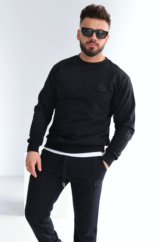 SWEATSHIRT HERREN BG BASIC | SCHWARZ- SCHWARZ