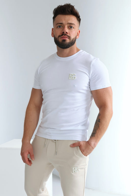 T-SHIRT BG BOND | WEIẞ- HELLBEIGE