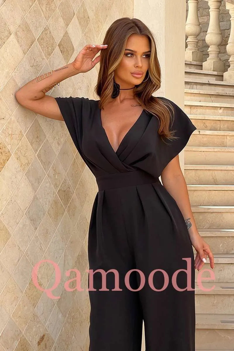 Elegantes Overall Jumpsuit Schwarz Größe 40