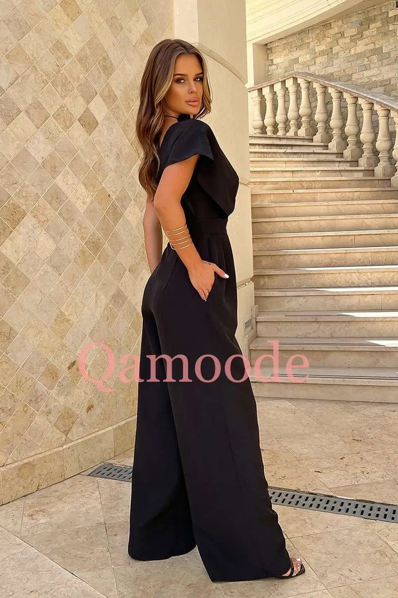 Elegantes Overall Jumpsuit Schwarz Größe 40