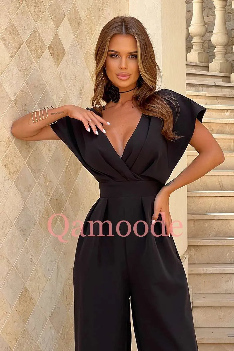 Elegantes Overall Jumpsuit Schwarz Größe 40