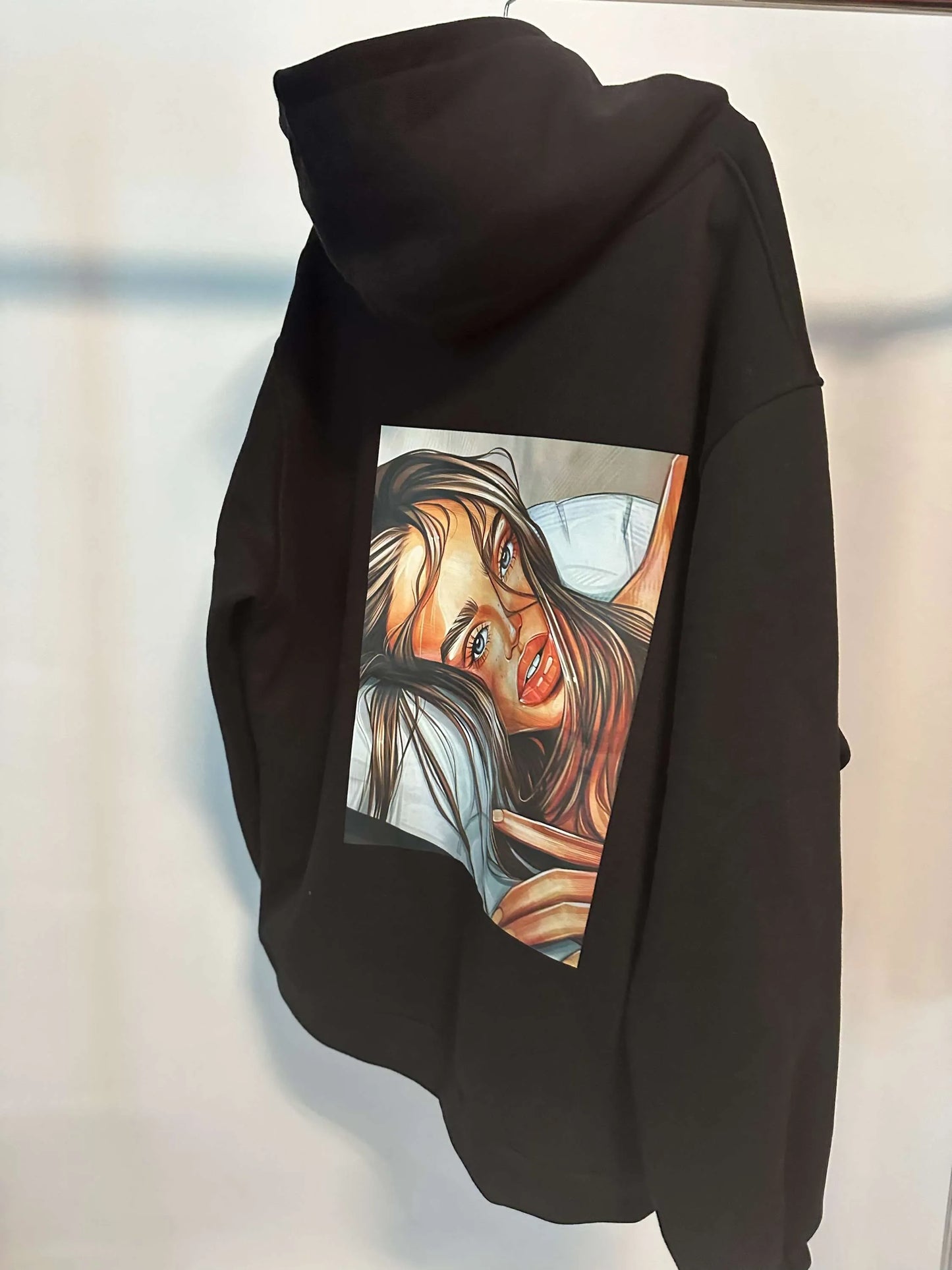 Damen Sweatshirt lang mit Kapuze LaLu FACE UNI