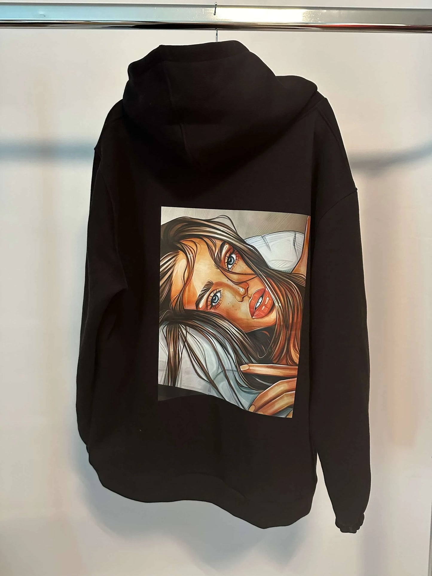 Damen Sweatshirt lang mit Kapuze LaLu FACE UNI