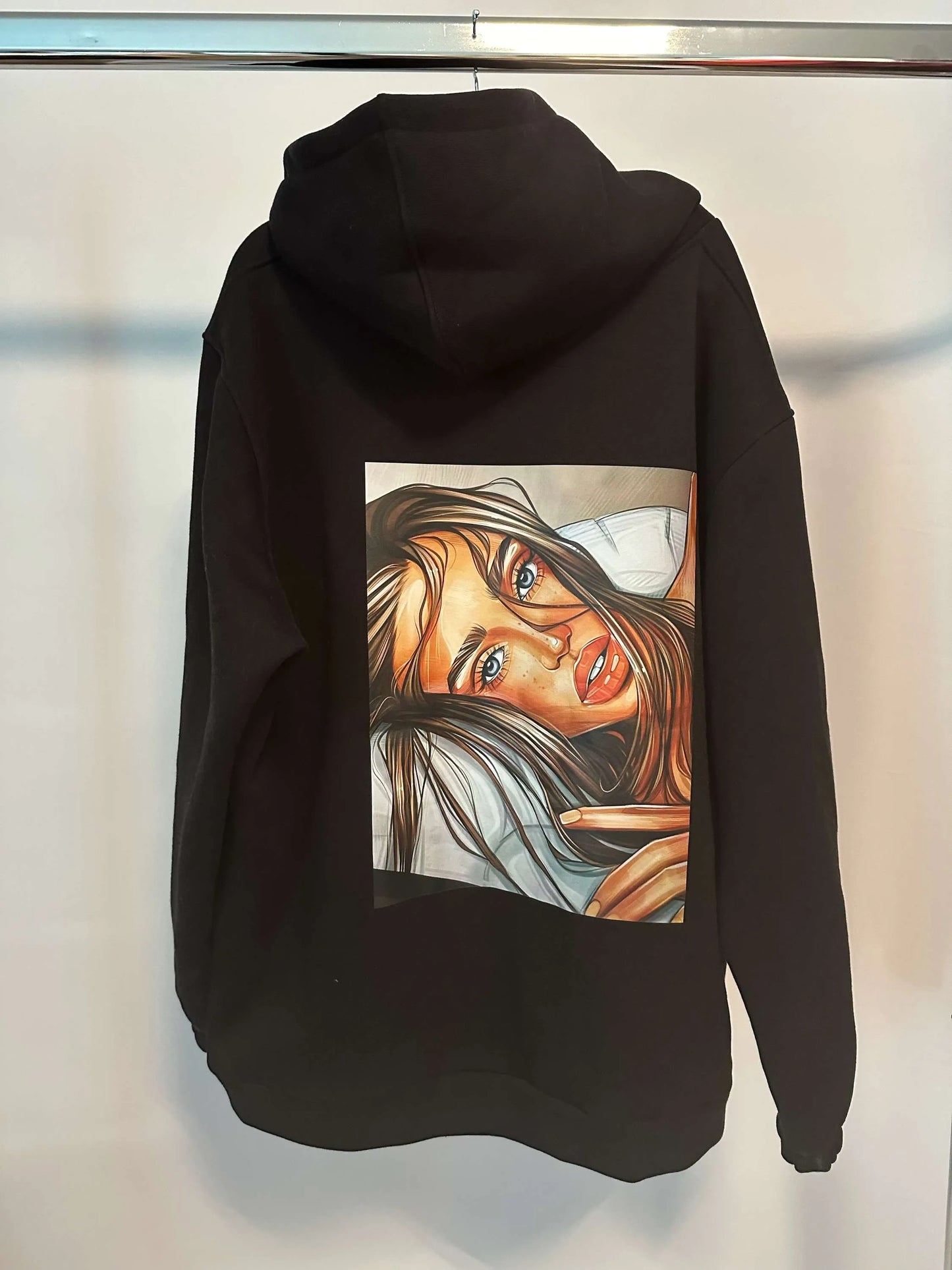 Damen Sweatshirt lang mit Kapuze LaLu FACE UNI