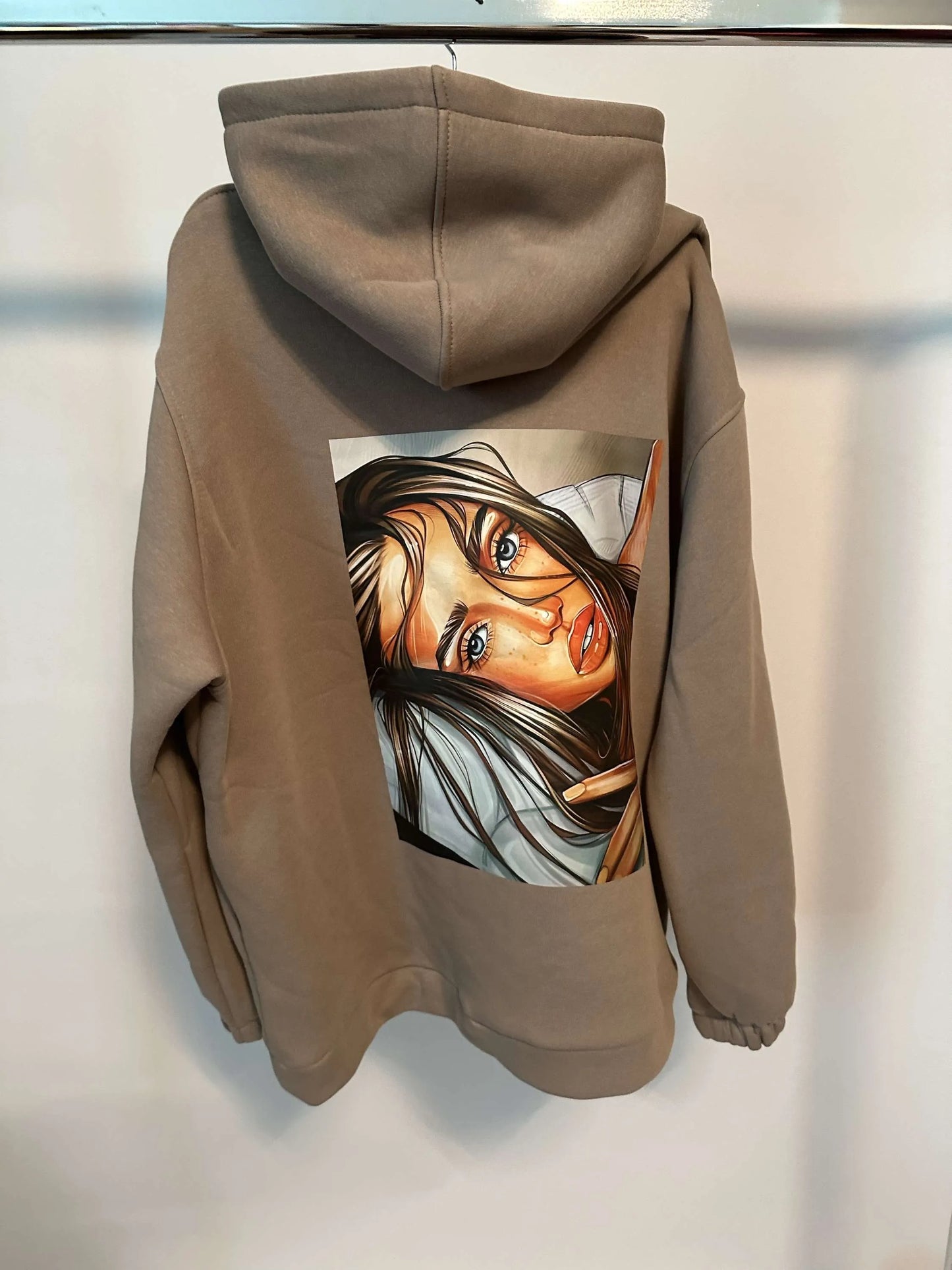 Damen Sweatshirt lang mit Kapuze LaLu FACE UNI