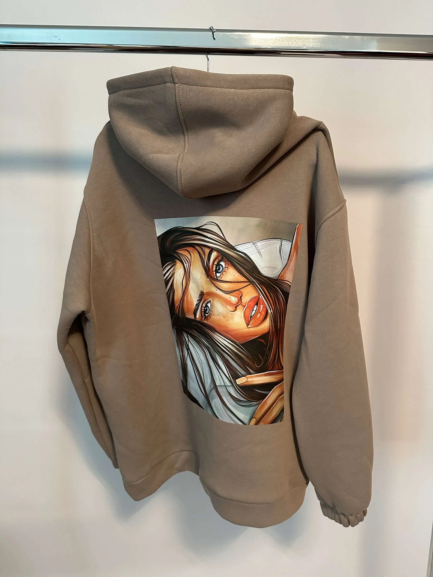 Damen Sweatshirt lang mit Kapuze LaLu FACE UNI