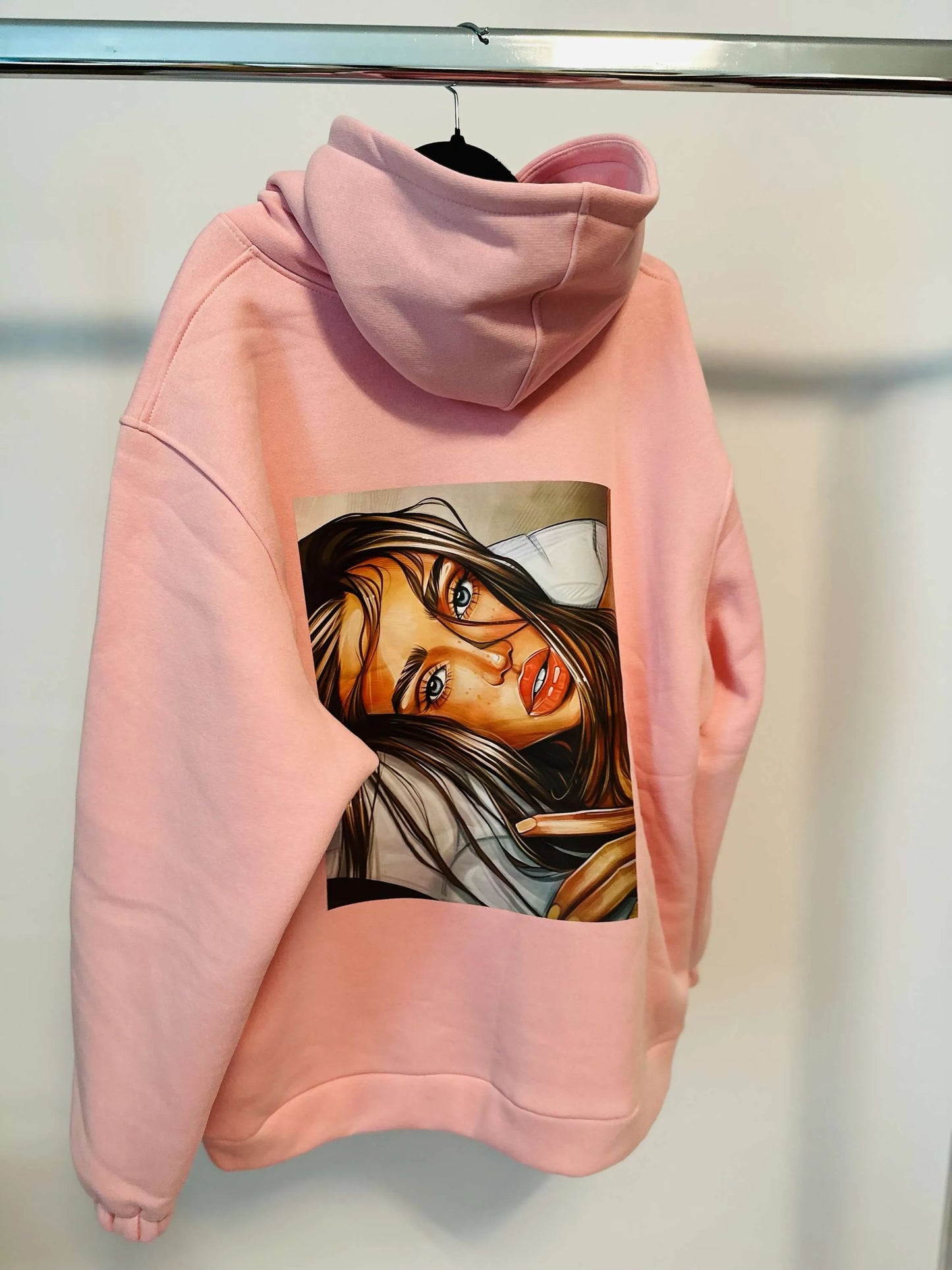 Damen Sweatshirt lang mit Kapuze LaLu FACE UNI