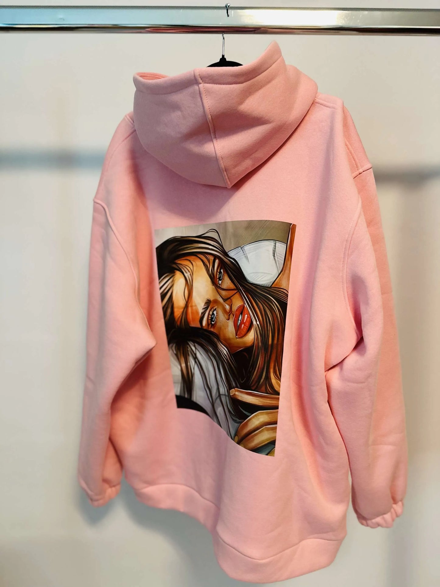 Damen Sweatshirt lang mit Kapuze LaLu FACE UNI