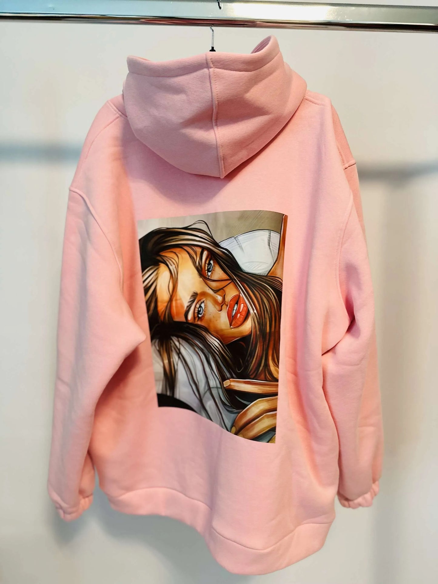 Damen Sweatshirt lang mit Kapuze LaLu FACE UNI