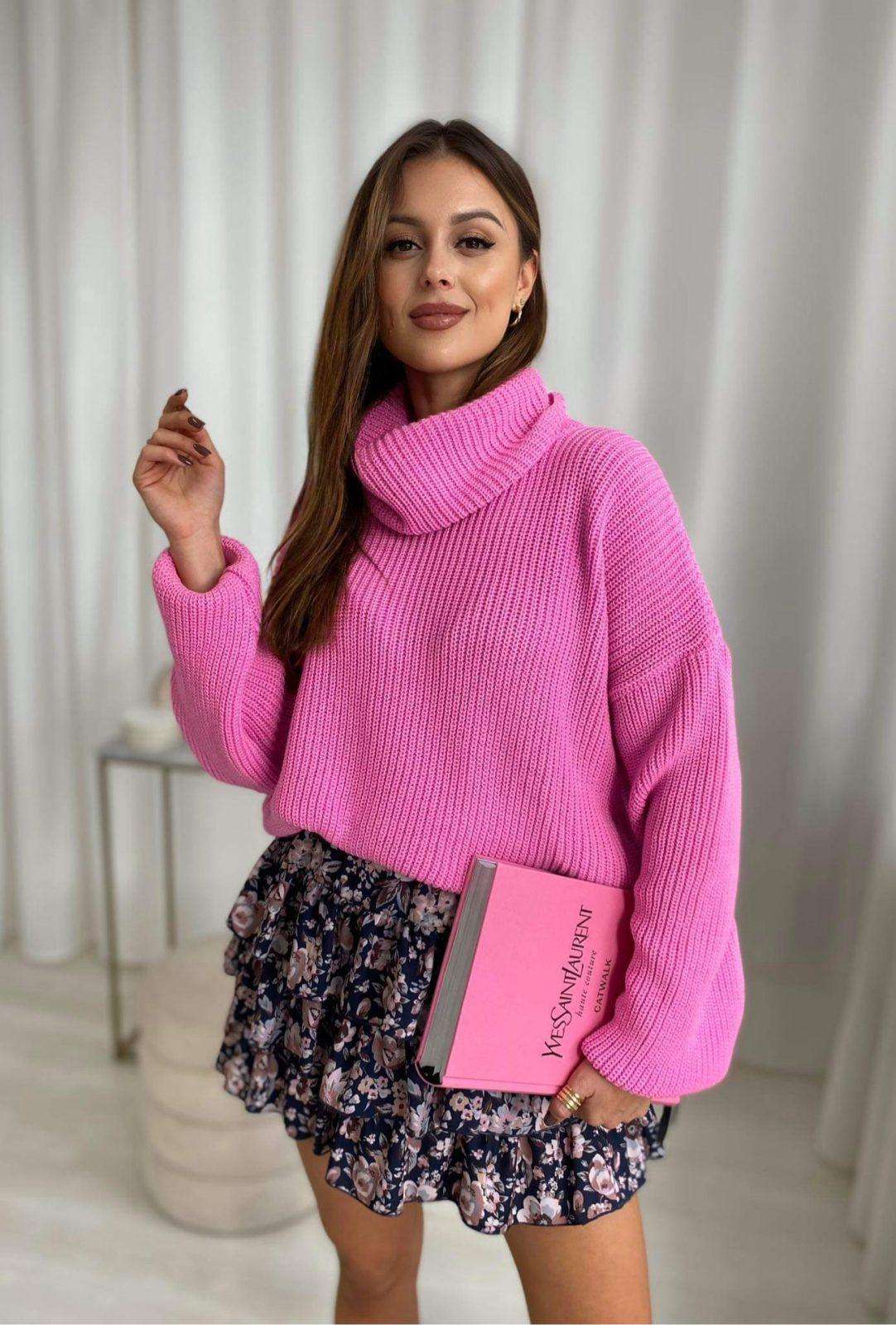 Rollkragenpullover LaLu Pink Einheitsgröße