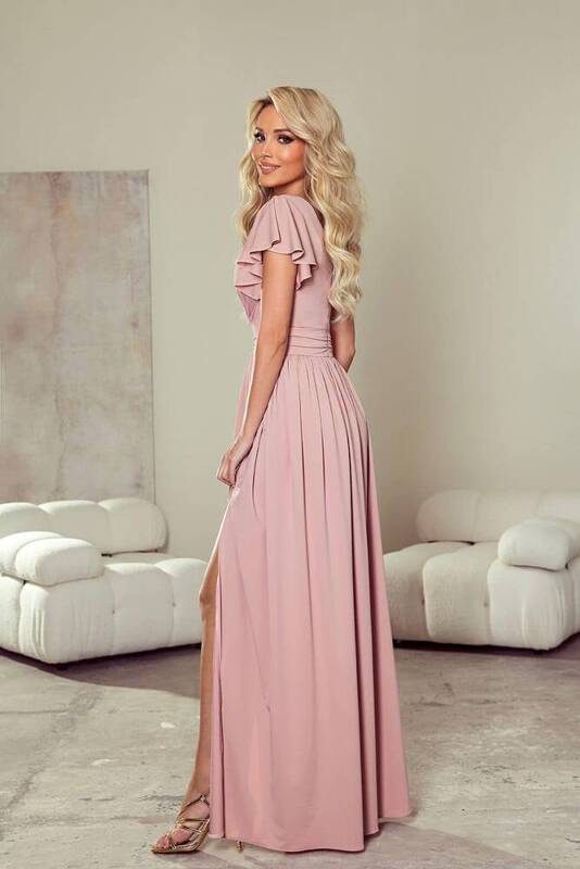 Abendkleid mit Schlitz lang Rosa