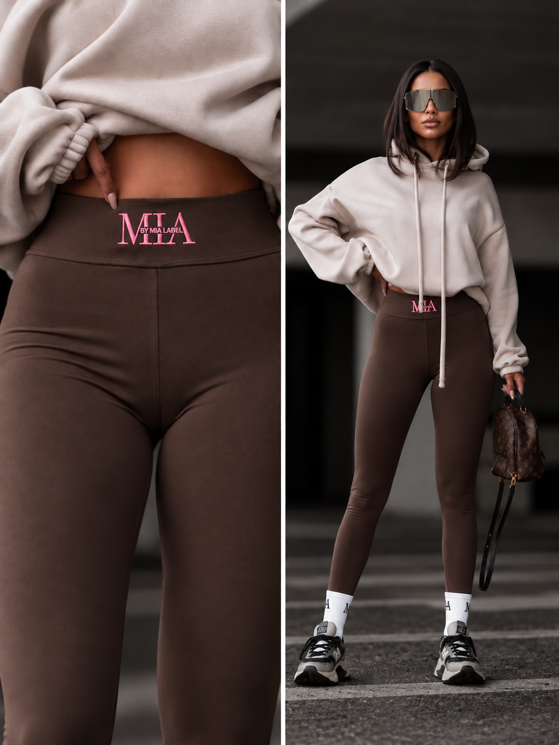 Leggings By Mia The Label Braun- Rosa