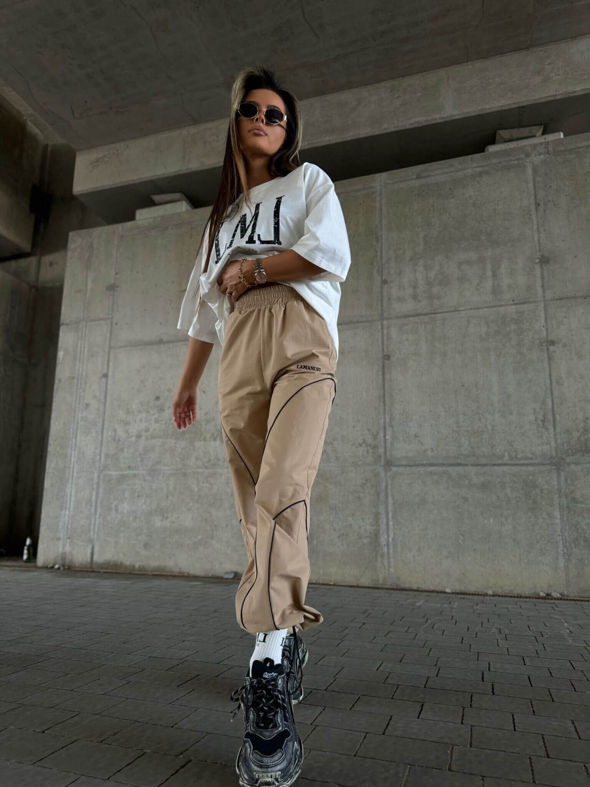 Damenhose Hose Own it La Manuel Beige