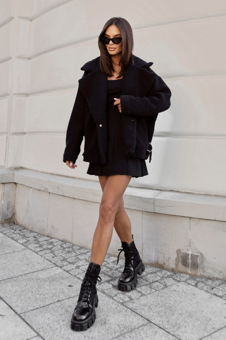 Teddy- Jacke FLUFFY schwarz