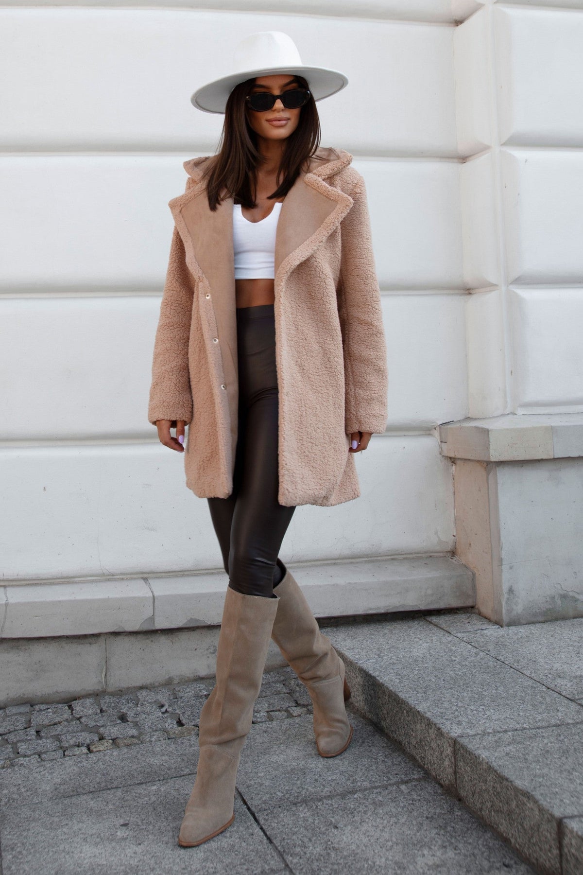 Damen- Teddy- Mantel Beige