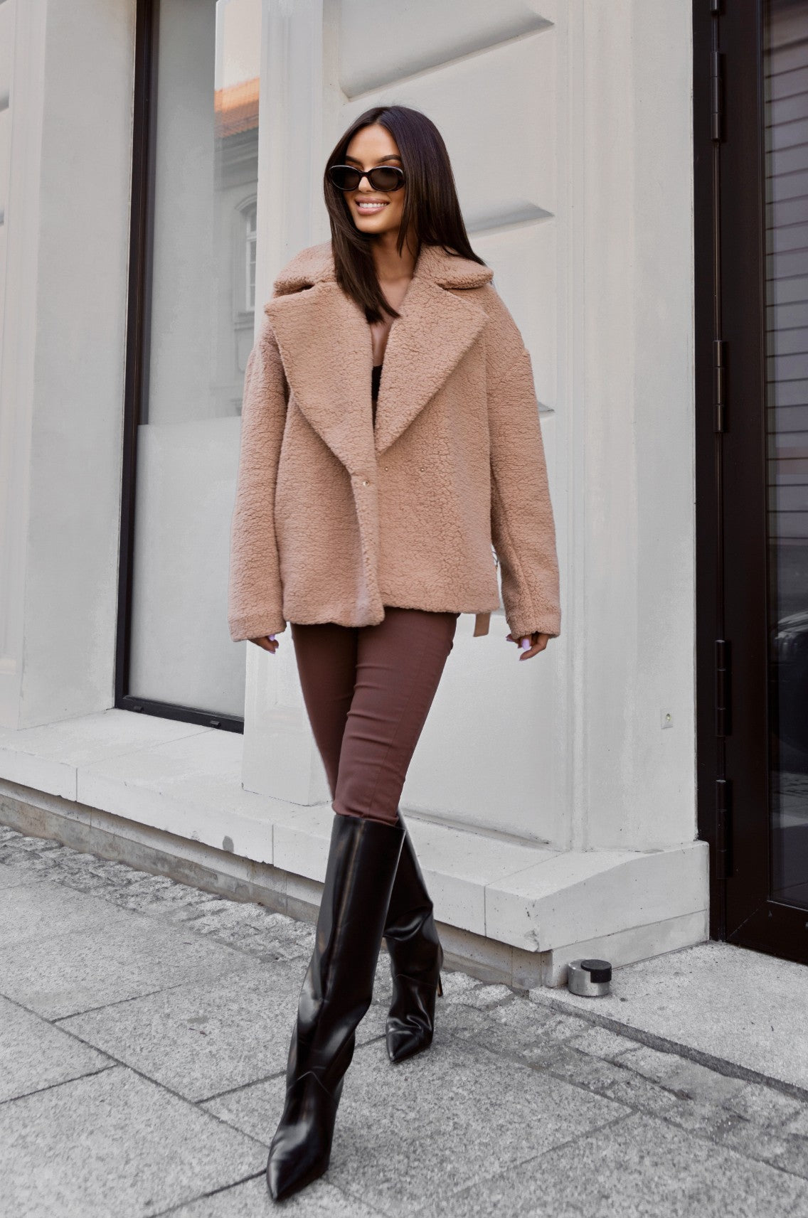 Teddy- Jacke FLUFFY Beige