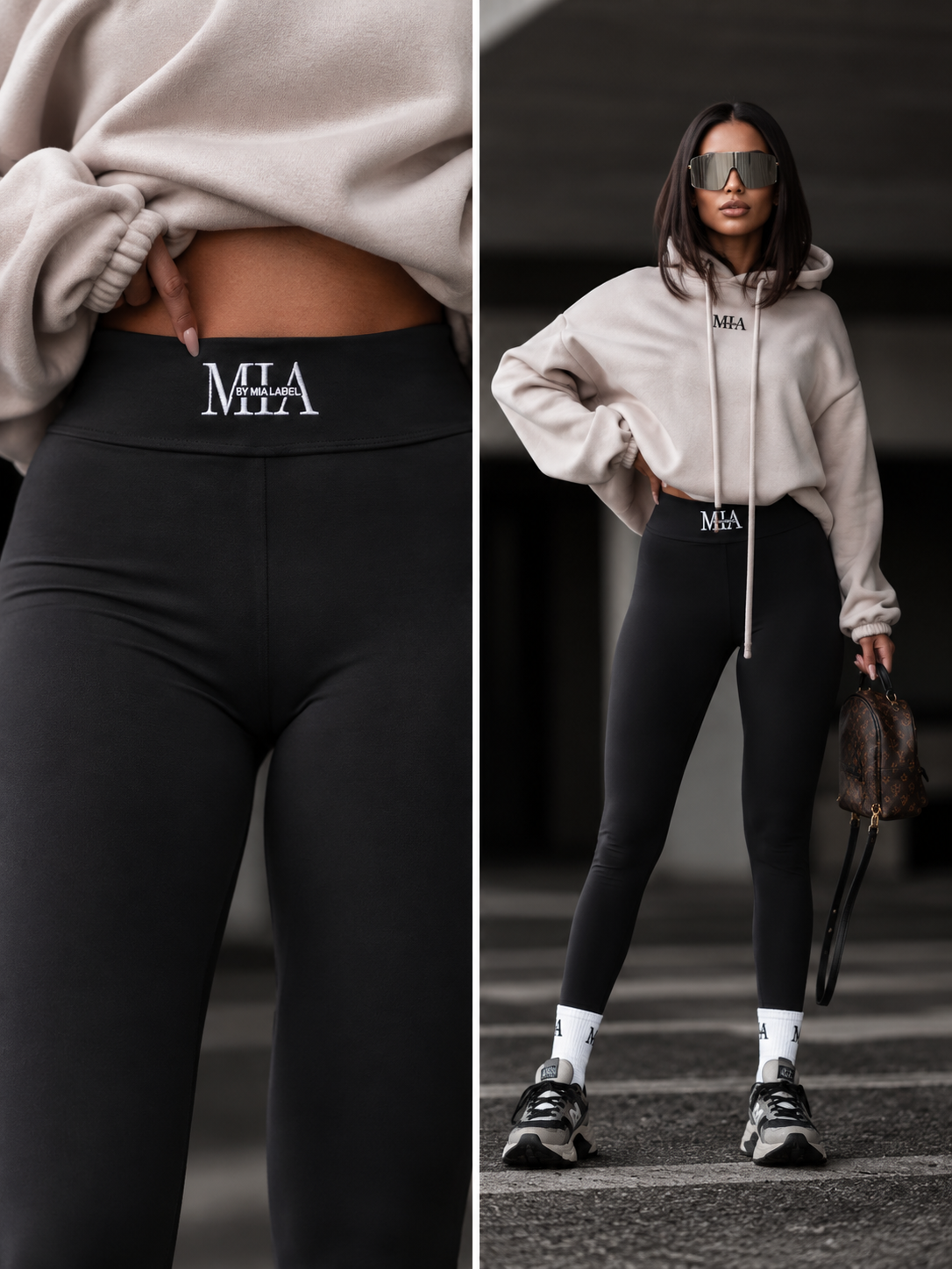 Leggings By Mia The Label Schwarz