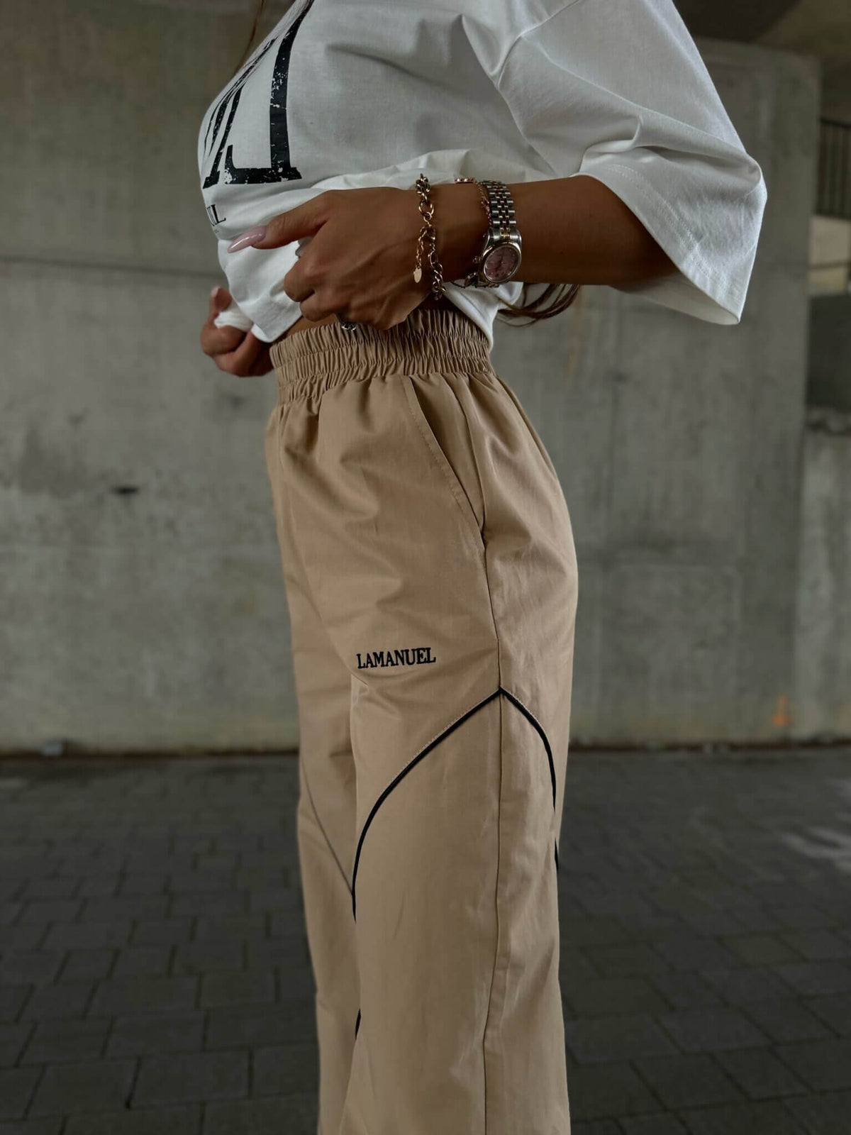 Damenhose Hose Own it La Manuel Beige