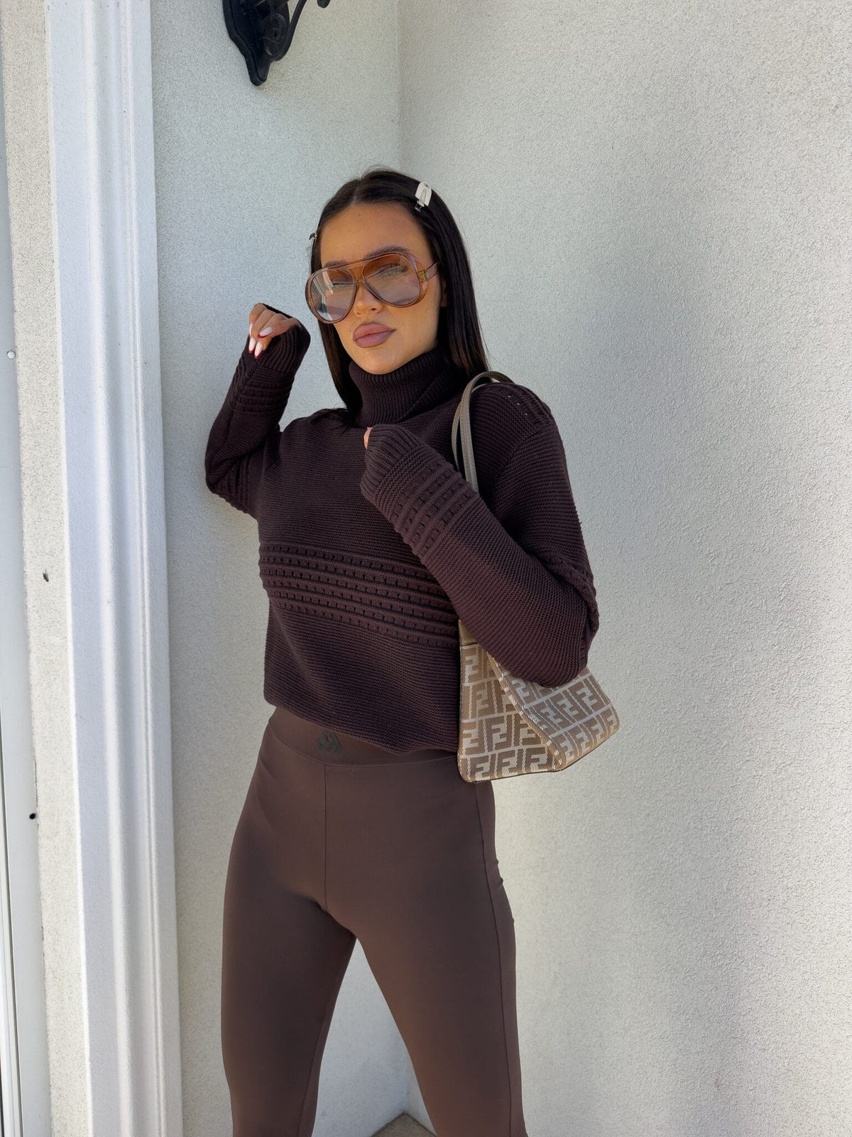 Rollkragenpullover Also By Me Schokobraun