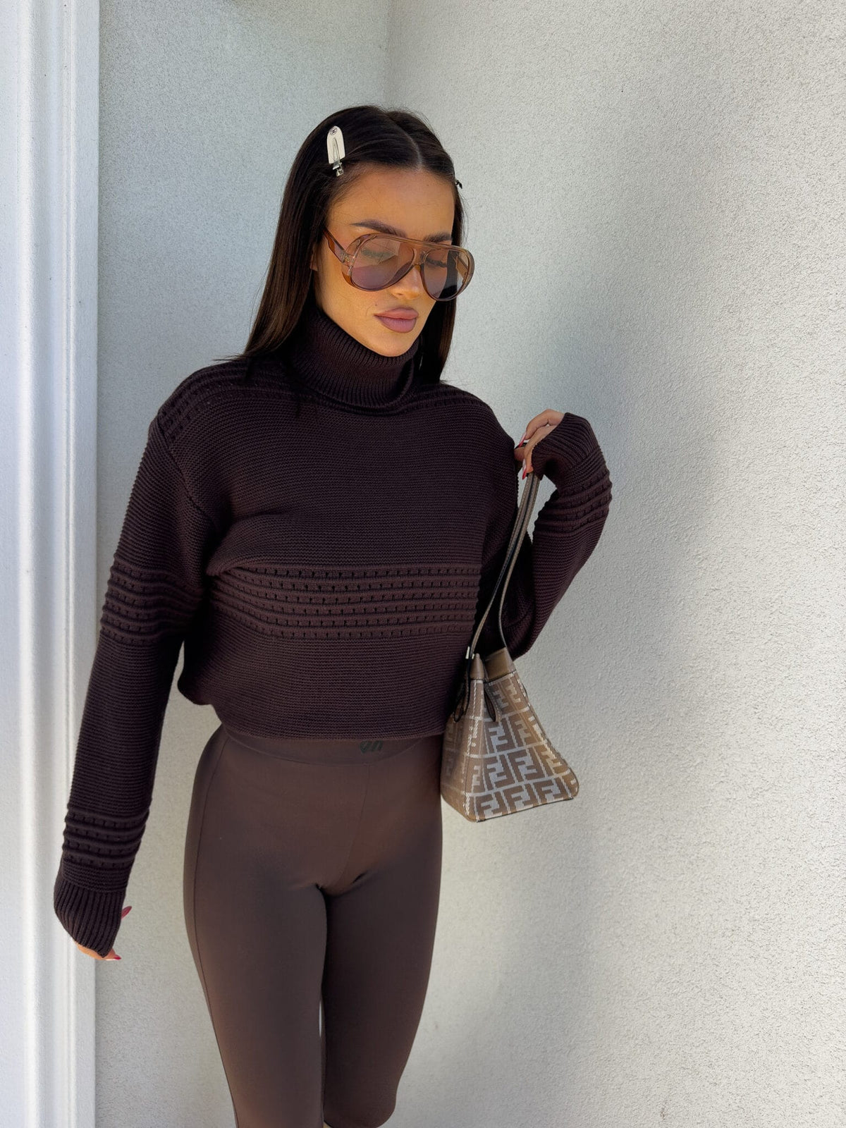 Rollkragenpullover Also By Me Schokobraun