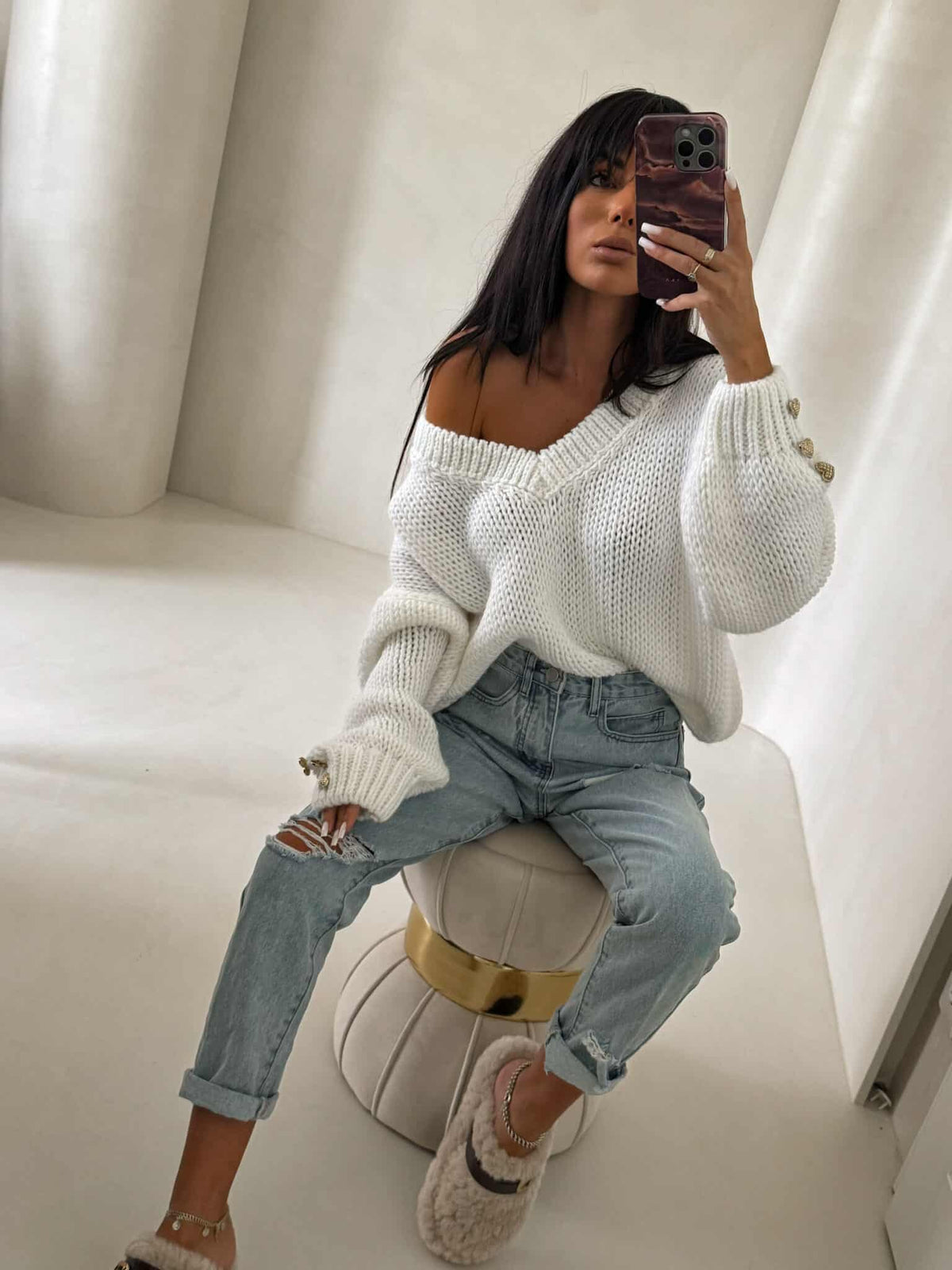 Strickpullover TOUS Grau Ecru