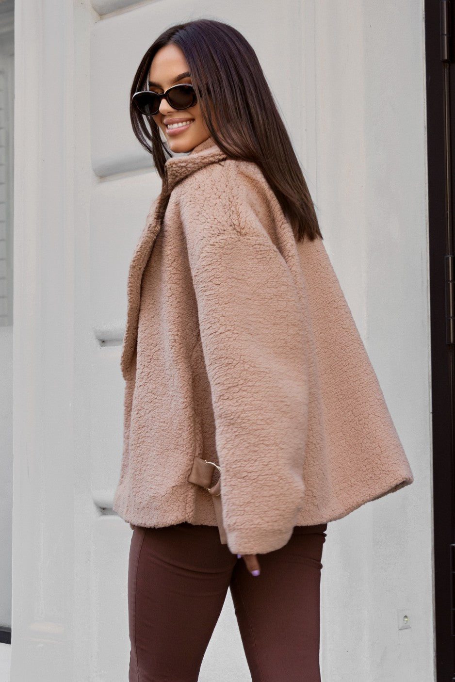 Teddy- Jacke FLUFFY Beige