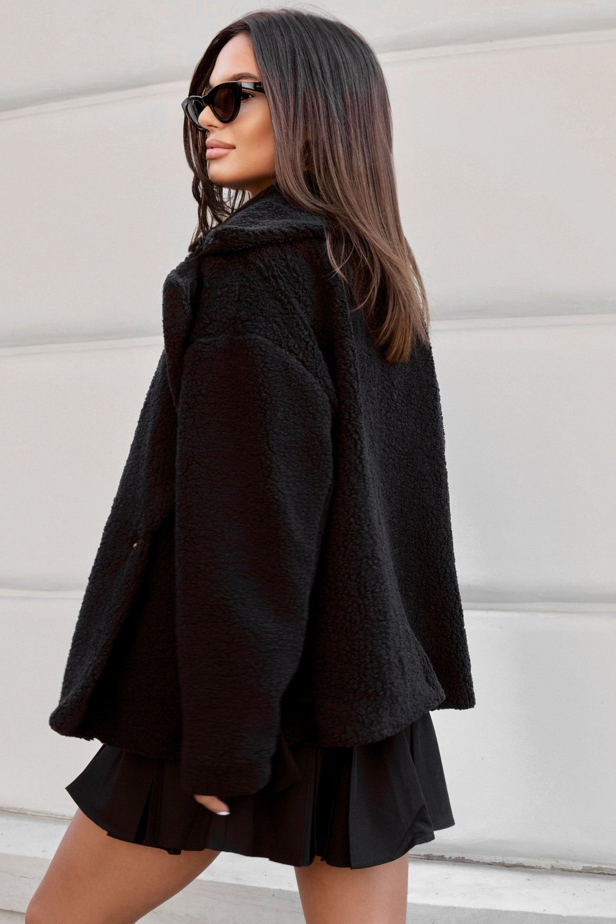 Teddy- Jacke FLUFFY schwarz